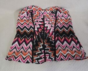 Ashley Stewart Plus Size Chevron Corset Tube Top Strapless Multicolor NWT 1X